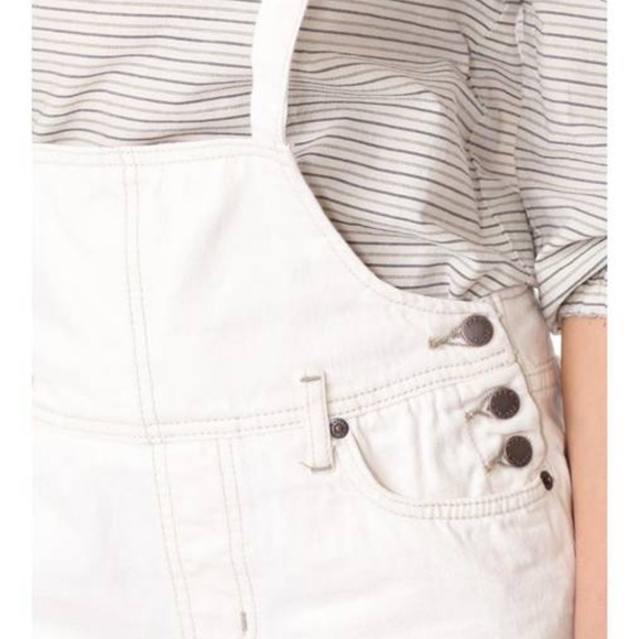 NWT We The Free People Overall Shorts Cut Off Jean Denim - Picture 3 of 11